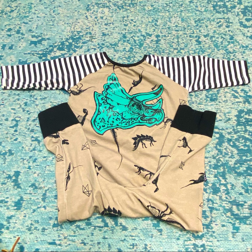 EUC Rags to Raches Dino romper 18-24 months